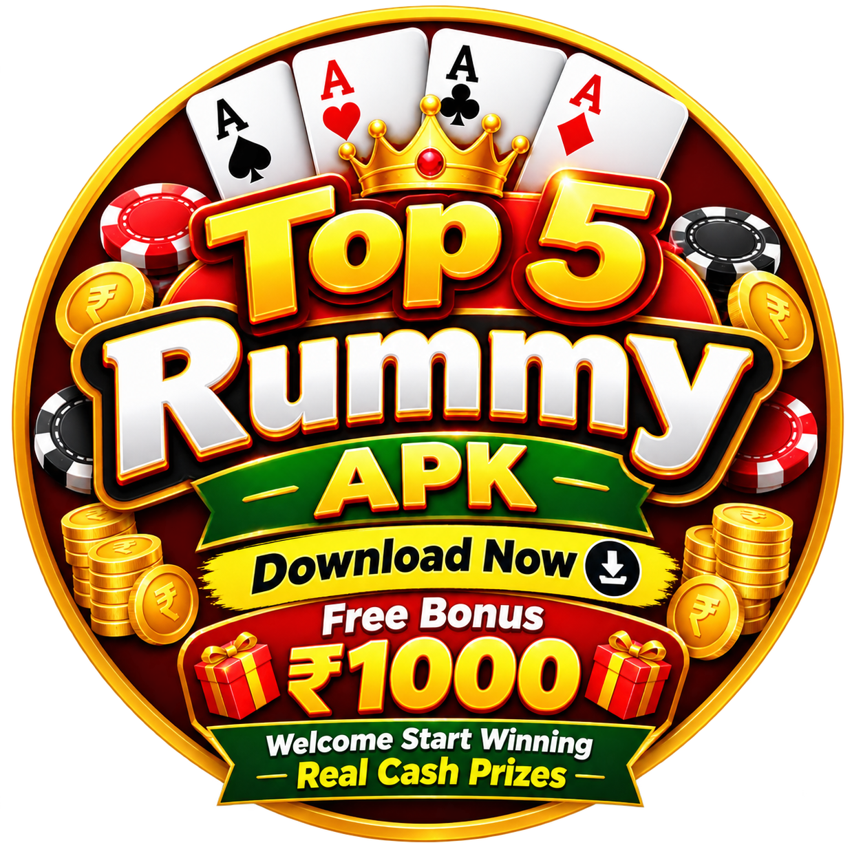 Free Bonus- ₹1000 Welcome start winning Real Cash PrizesTop 5 Rummy Apk